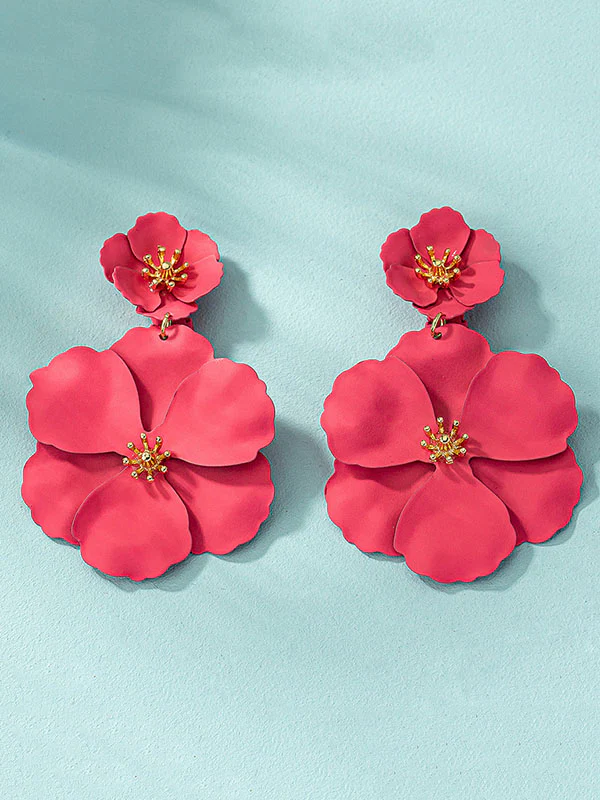 Flower Shape Drop Earrings Earrings Accessories - Image 8