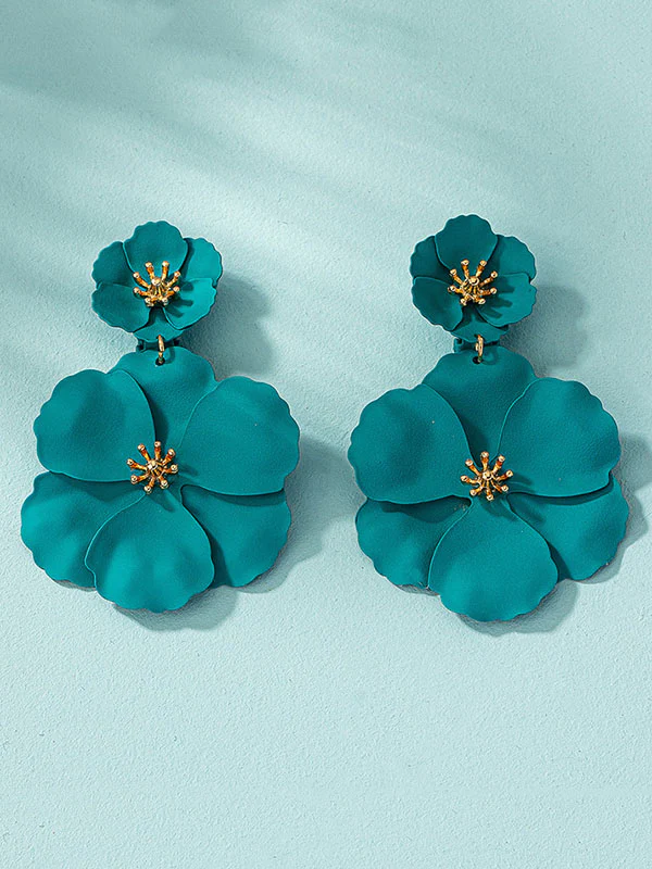 Flower Shape Drop Earrings Earrings Accessories - Image 9