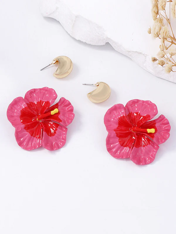 Flower Shape Earrings 3Pcs Accessories + Rings Accessories - Image 3