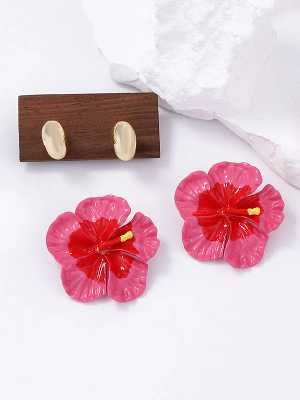 Flower Shape Earrings 3Pcs Accessories + Rings Accessories - Image 4