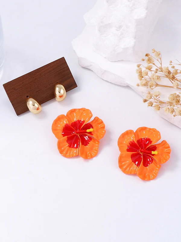Flower Shape Earrings 3Pcs Accessories + Rings Accessories - Image 9