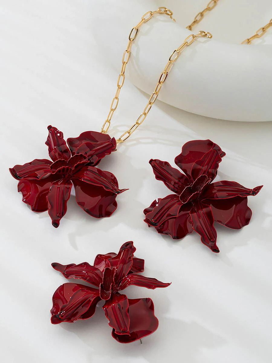 Flower Shape Earrings Accessories + Necklaces Accessories - Image 2