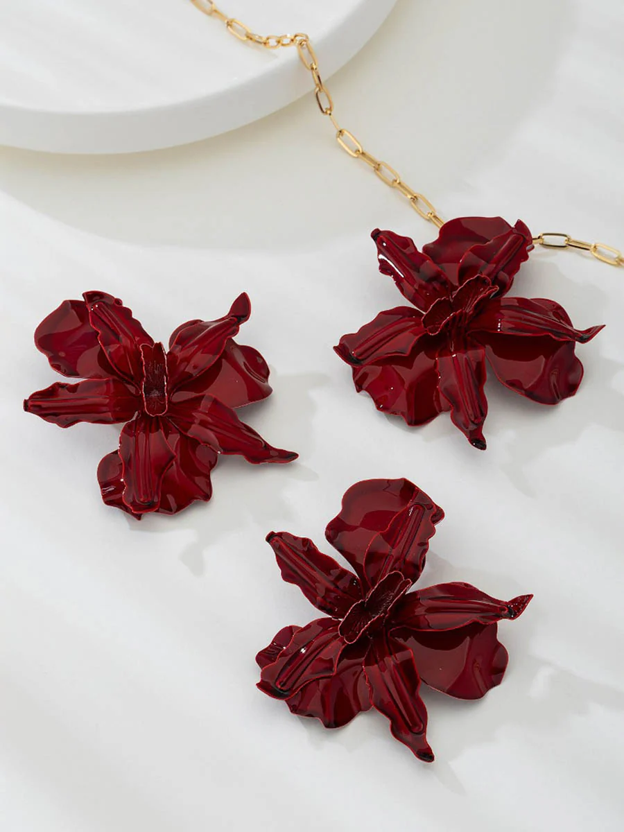 Flower Shape Earrings Accessories + Necklaces Accessories - Image 3