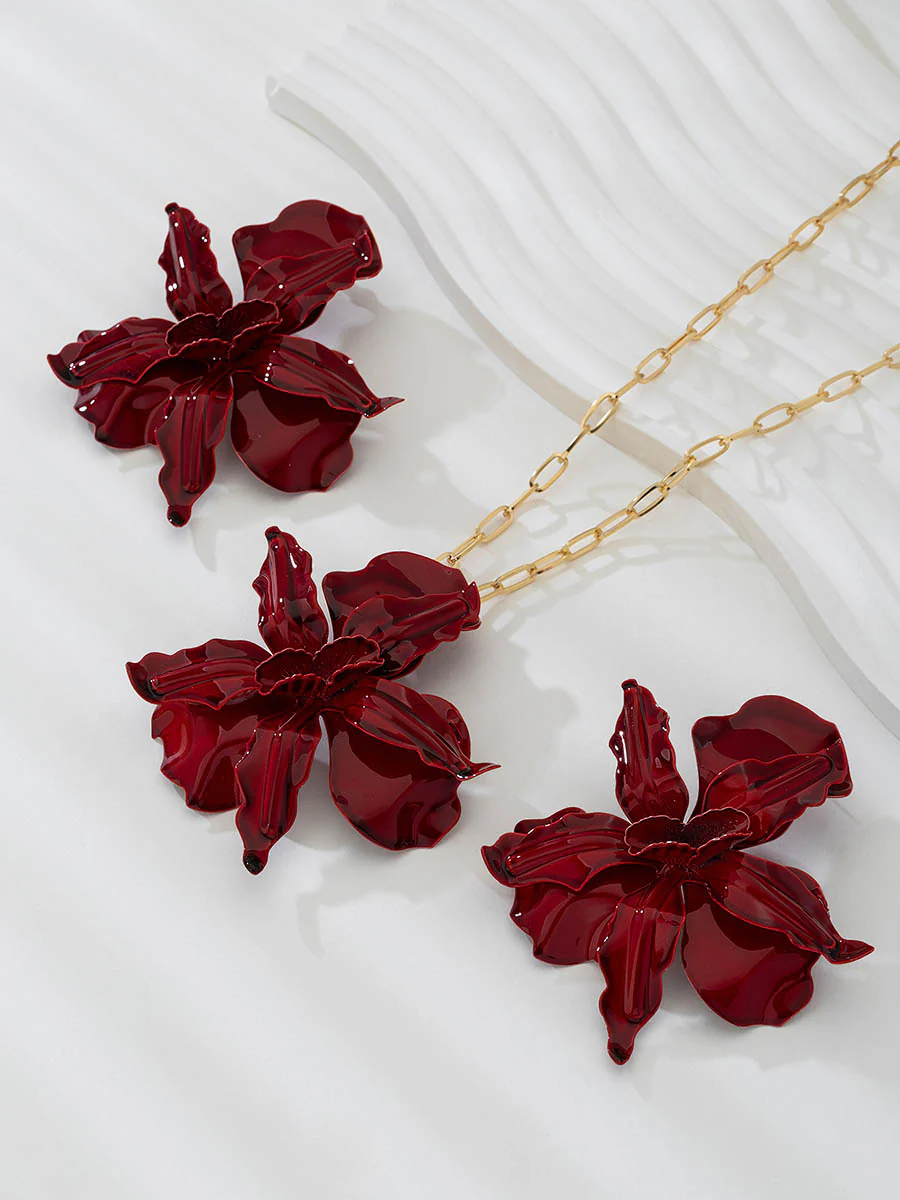 Flower Shape Earrings Accessories + Necklaces Accessories - Image 4