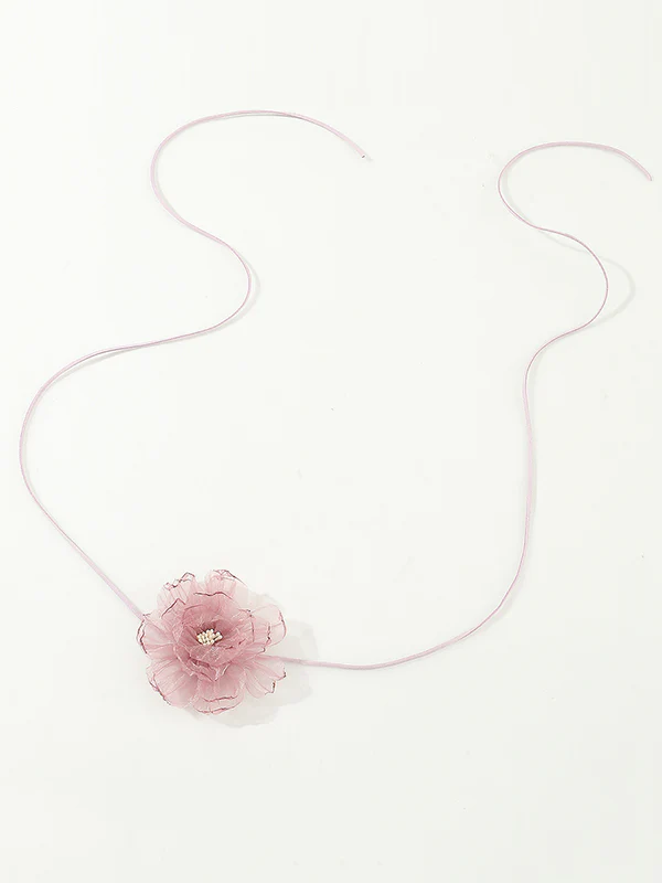 Flower Shape Gauze Dainty Necklace Necklaces Accessories - Image 10