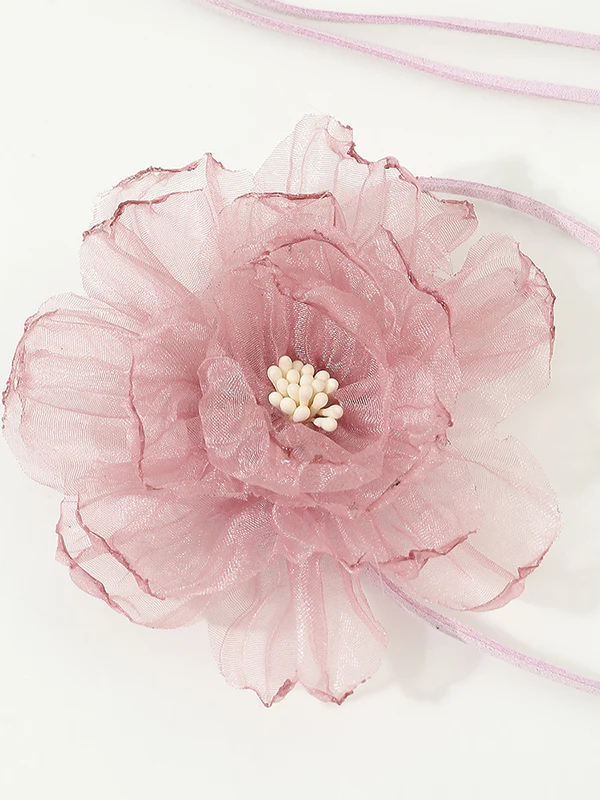 Flower Shape Gauze Dainty Necklace Necklaces Accessories - Image 11