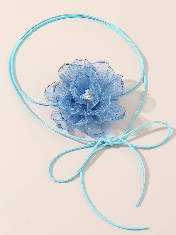 Flower Shape Gauze Dainty Necklace Necklaces Accessories - Image 5