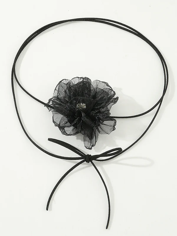 Flower Shape Gauze Dainty Necklace Necklaces Accessories - Image 7