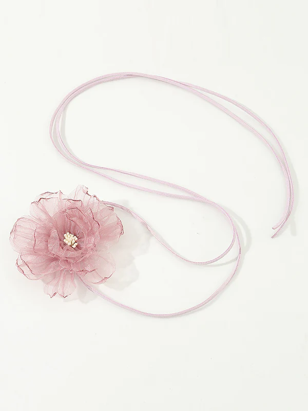 Flower Shape Gauze Dainty Necklace Necklaces Accessories - Image 9