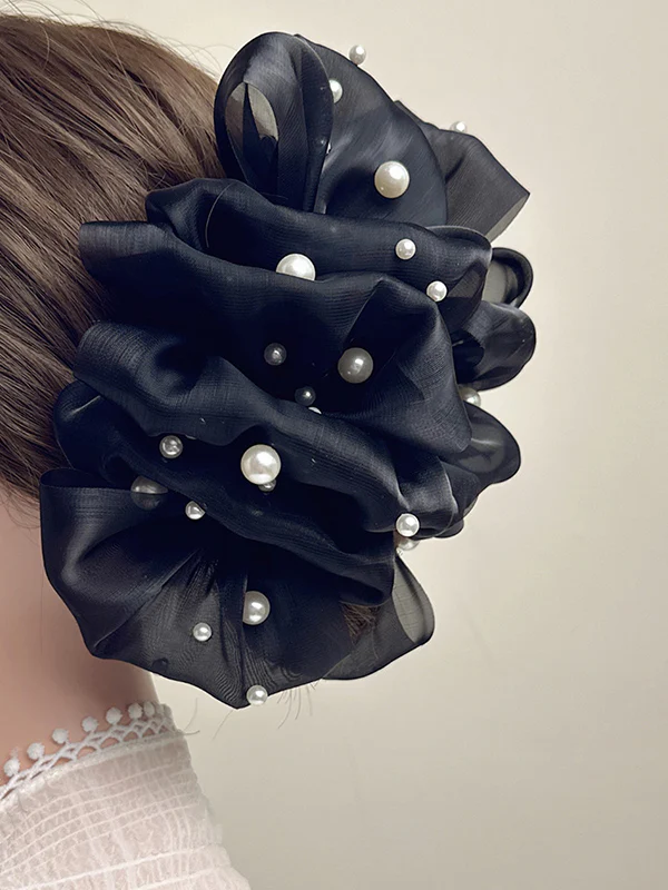 Flower Shape Gauze See-Through Clawclip Hairclaw - Image 2