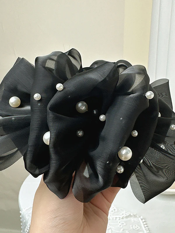 Flower Shape Gauze See-Through Clawclip Hairclaw - Image 5