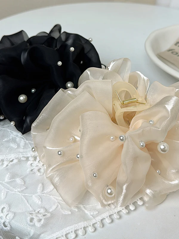 Flower Shape Gauze See-Through Clawclip Hairclaw - Image 6