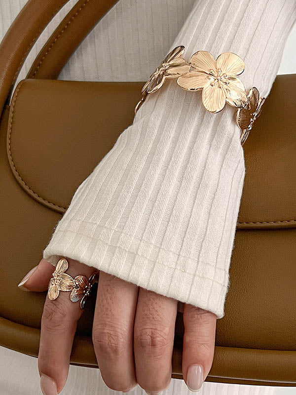 Flower Shape Geometric Bracelet Accessories Rings Accessories - Image 2