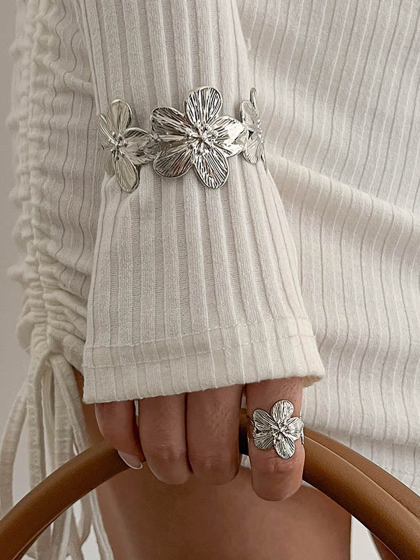 Flower Shape Geometric Bracelet Accessories Rings Accessories - Image 3