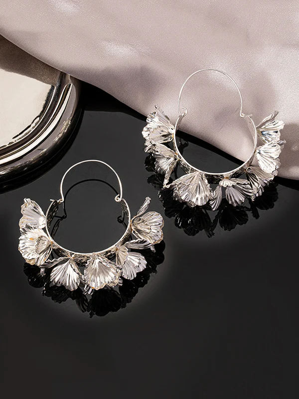 Flower Shape Geometric Drop Earrings Earrings Accessories - Image 4