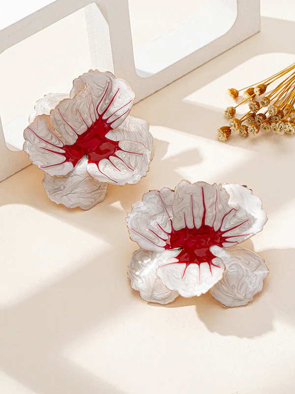 Flower Shape Geometric Earrings Accessories - Image 2