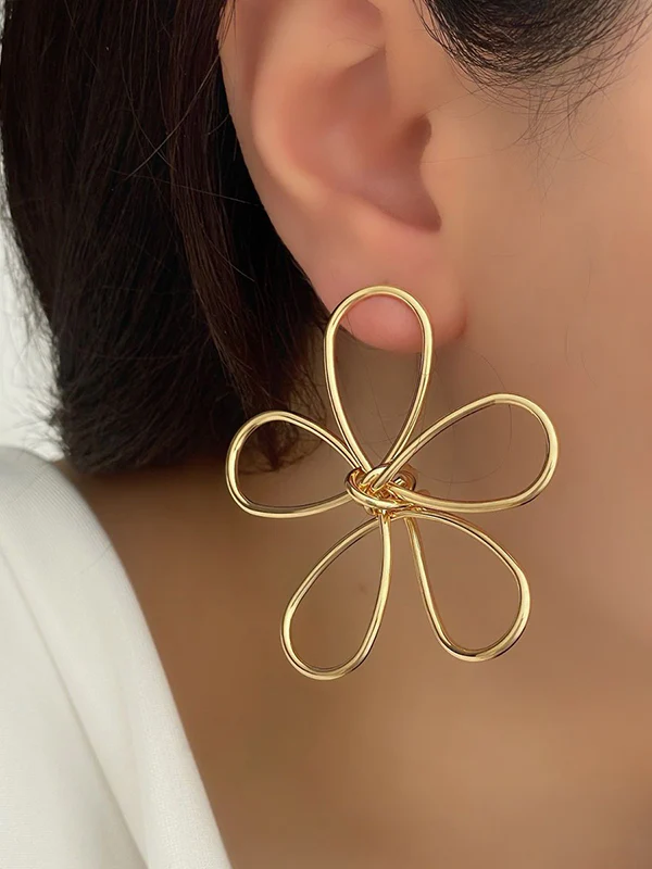 Flower Shape Geometric Earrings Accessories - Image 3