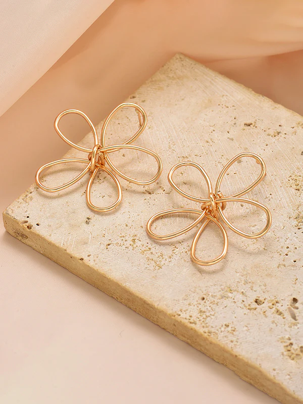 Flower Shape Geometric Earrings Accessories - Image 4