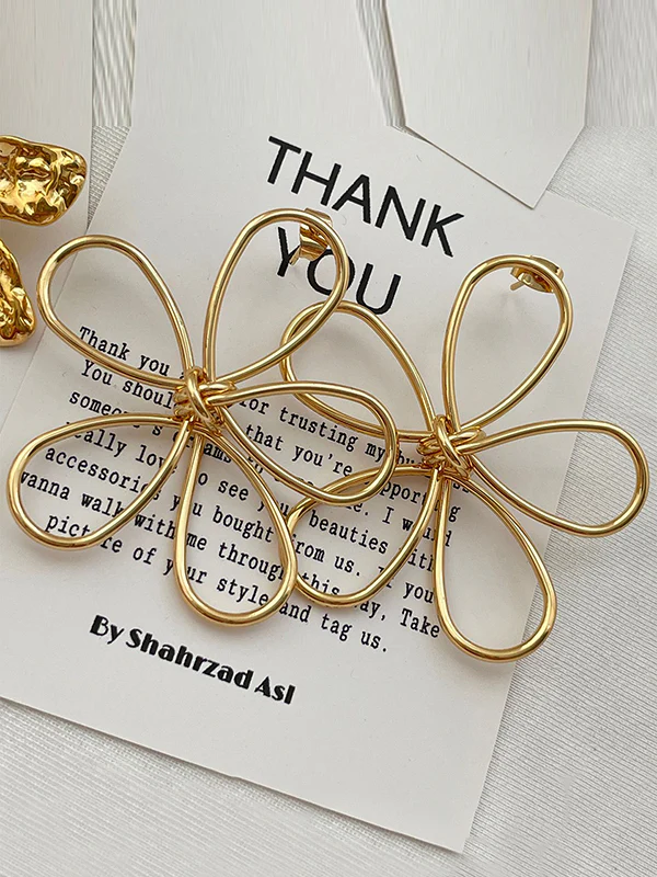 Flower Shape Geometric Earrings Accessories - Image 5