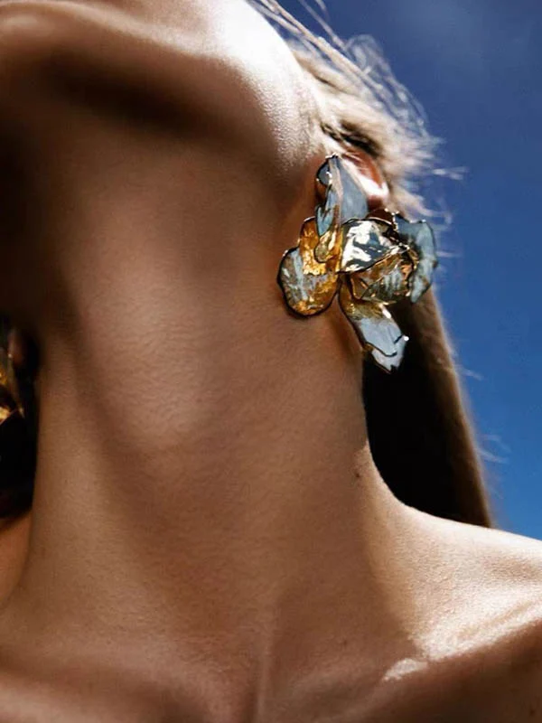 Flower Shape Geometric Earrings Accessories - Image 2
