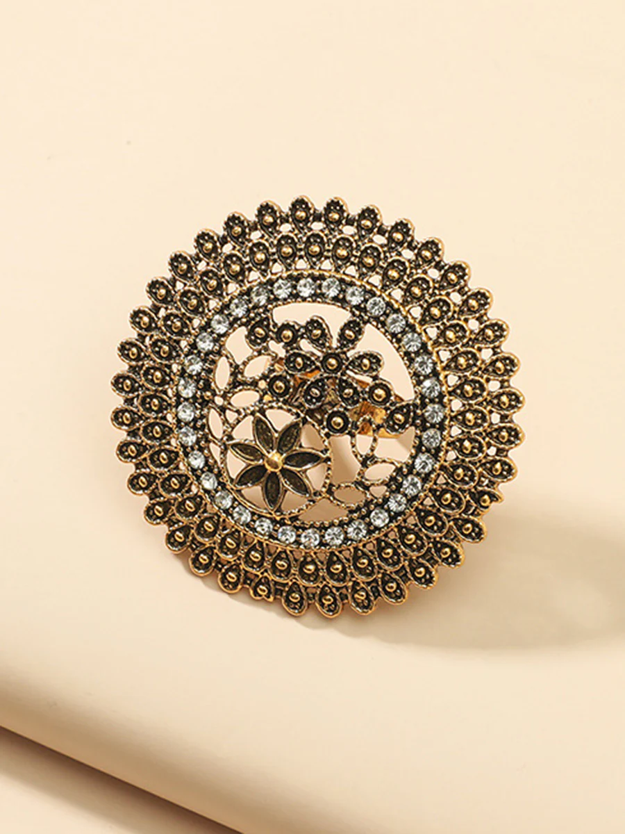 Flower Shape Geometric Hollow Rings Accessories - Image 8