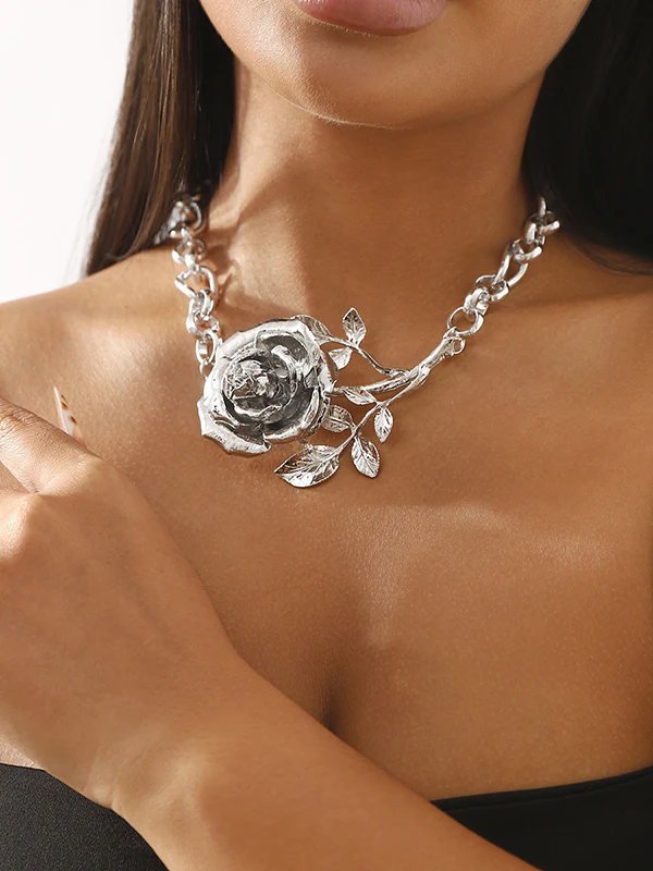 Flower Shape Geometric Solid Color Necklaces Accessories - Image 2