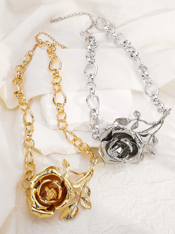 Flower Shape Geometric Solid Color Necklaces Accessories - Image 5