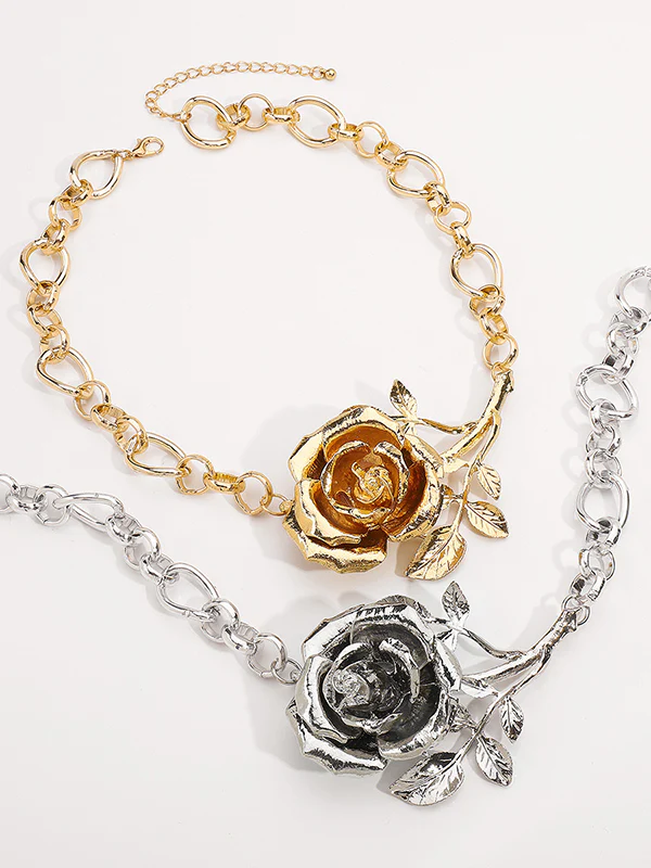 Flower Shape Geometric Solid Color Necklaces Accessories - Image 6