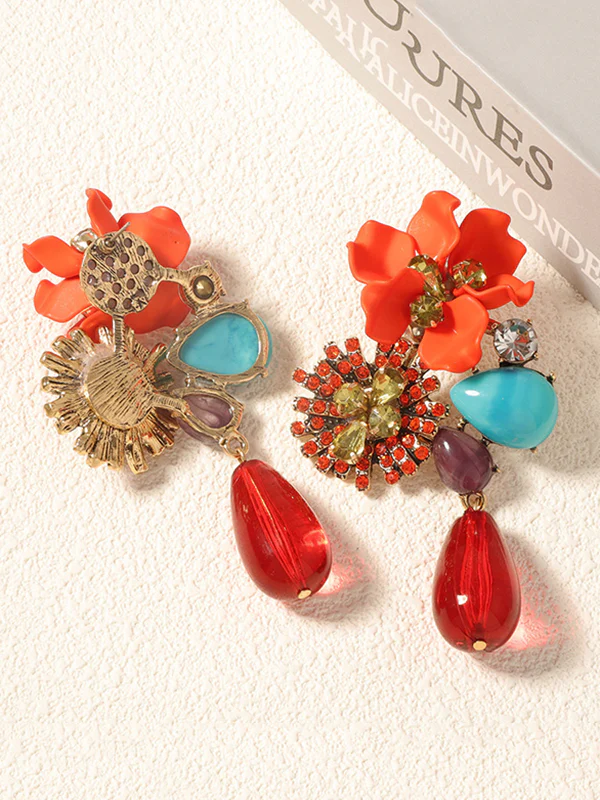 Flower Shape Geometric Water Drop Earrings Accessories - Image 11