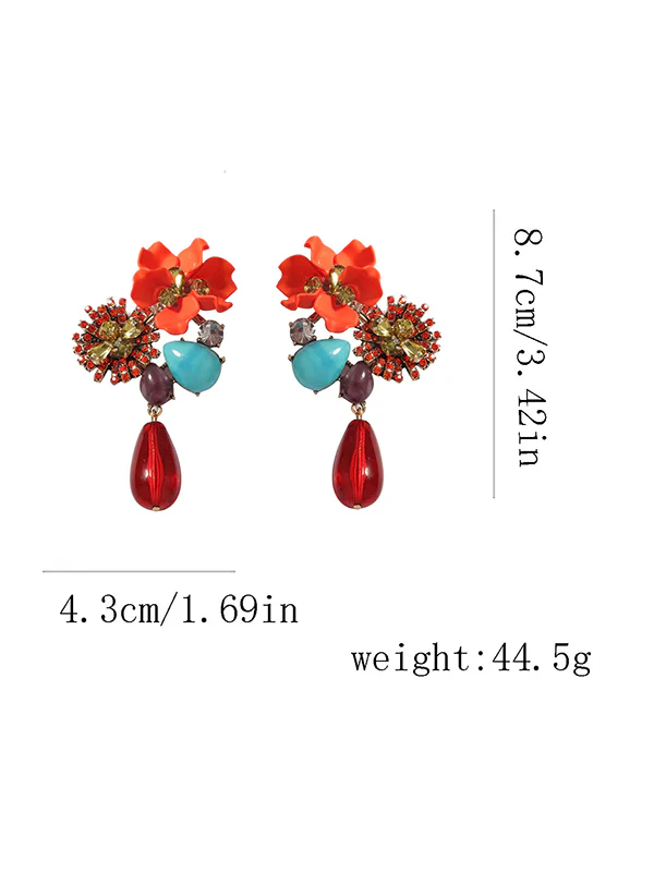 Flower Shape Geometric Water Drop Earrings Accessories - Image 14