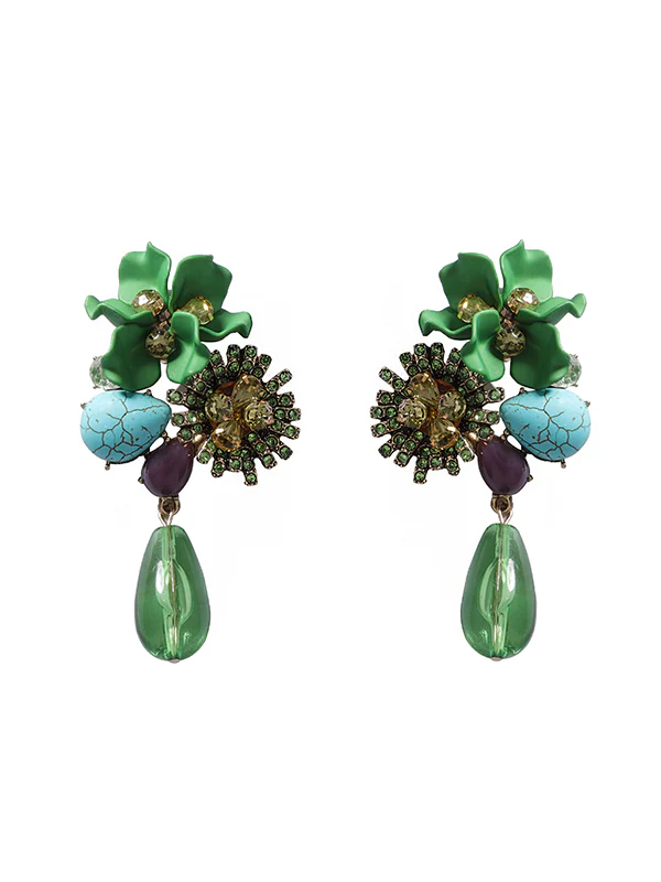 Flower Shape Geometric Water Drop Earrings Accessories - Image 7
