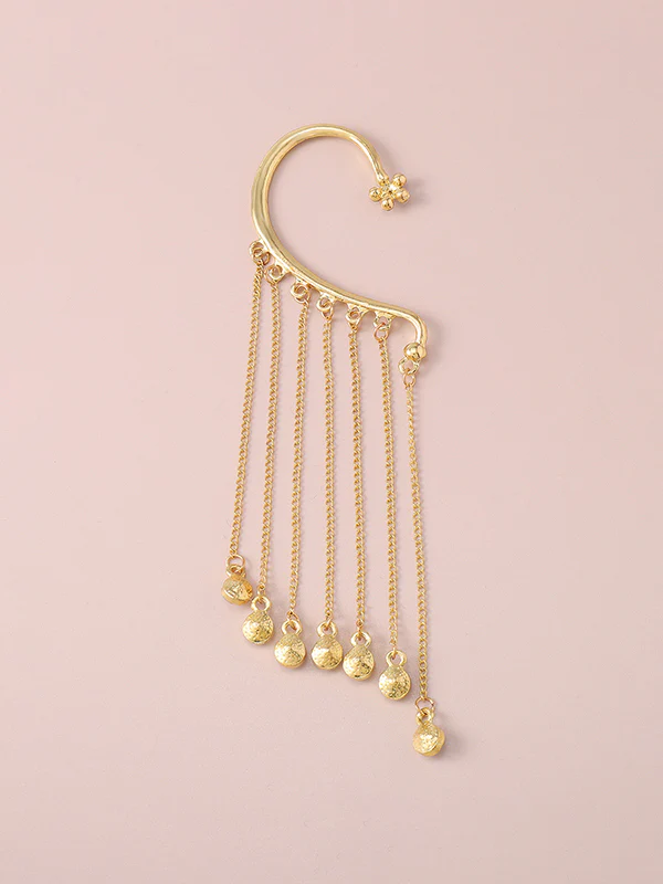 Flower Shape Hollow Rhinestone Tasseled Earhook Accessories - Image 5