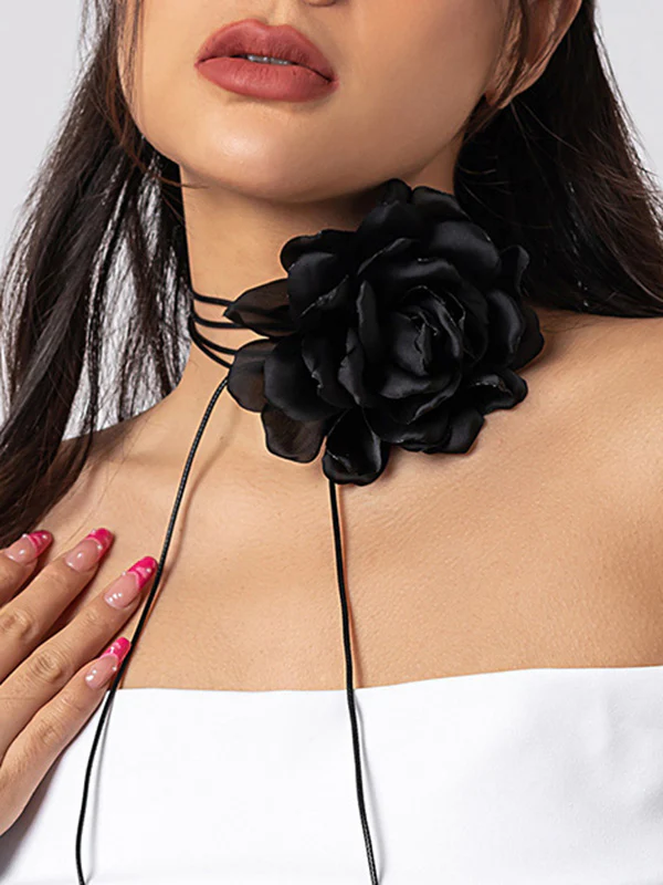 Flower Shape Lace-Up Dainty Necklace Accessories - Image 3