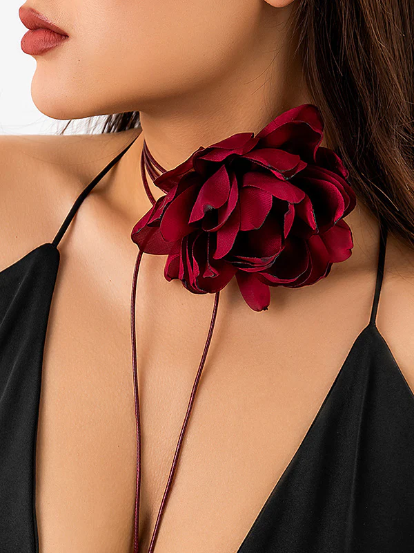 Flower Shape Lace-Up Dainty Necklace Accessories - Image 4