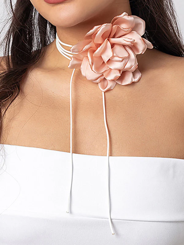 Flower Shape Lace-Up Dainty Necklace Accessories - Image 9