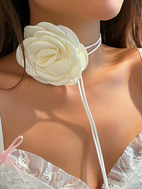Flower Shape Lace-Up Dainty Necklace Necklaces Accessories - Image 2
