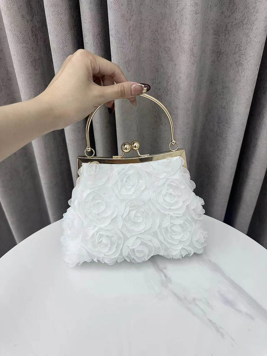 Flower Shape Lock Shiny Evening Bags & Clutches Mini Bags - Image 2
