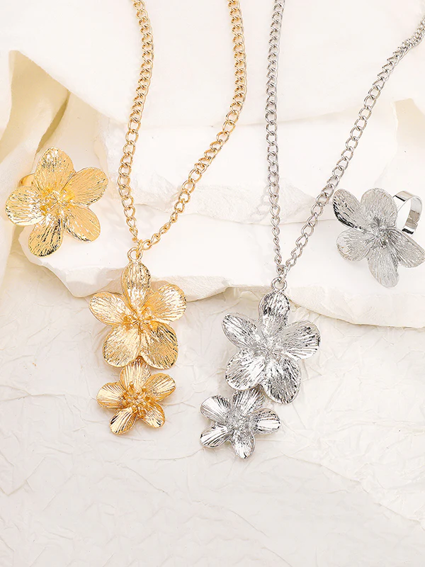 Flower Shape Necklaces Accessories + Rings Accessories - Image 3