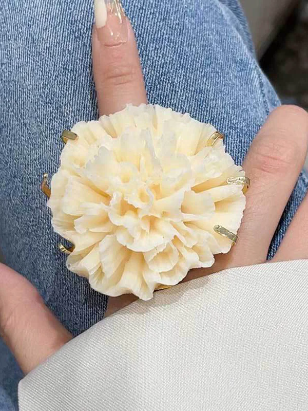 Flower Shape Pleated Rings Accessories - Image 2