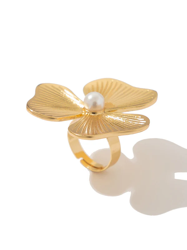 Flower Shape Pleated Shiny Rings Accessories - Image 10