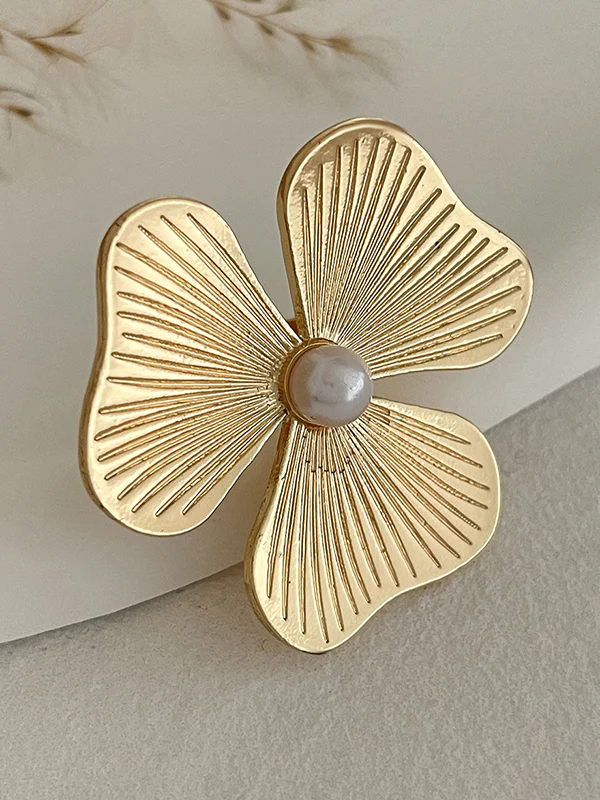 Flower Shape Pleated Shiny Rings Accessories - Image 4