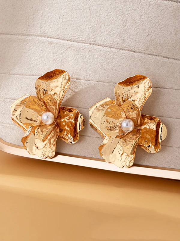 Flower Shape Shiny Earrings Accessories - Image 2