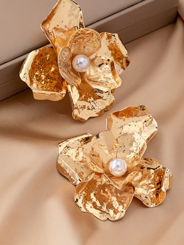 Flower Shape Shiny Earrings Accessories - Image 3