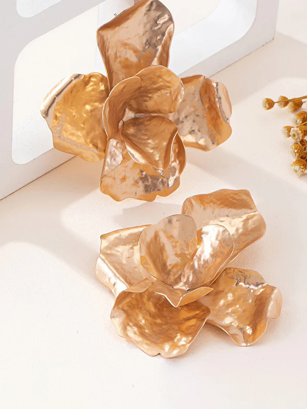 Flower Shape Shiny Earrings Accessories - Image 4