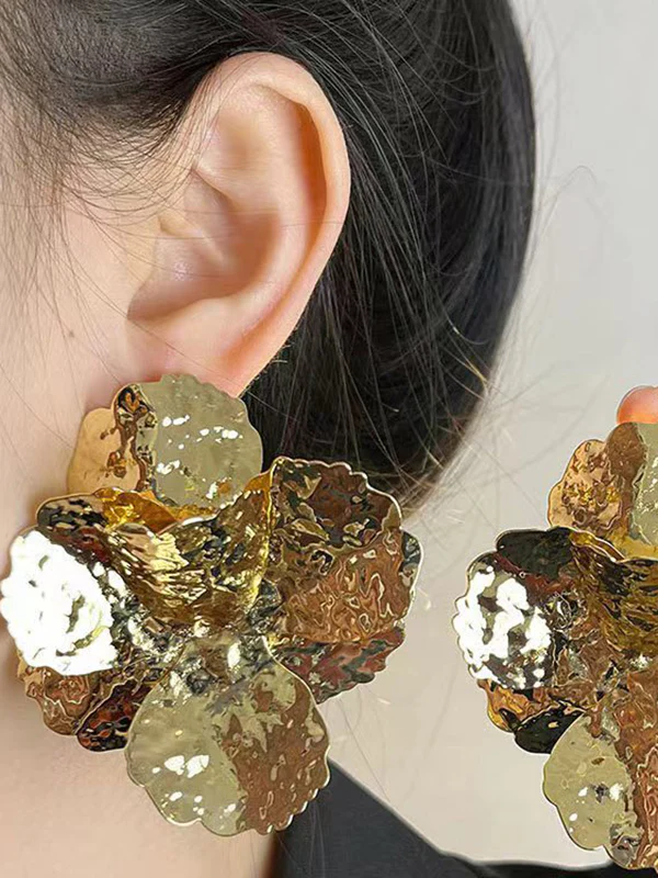 Flower Shape Shiny Earrings Accessories - Image 2