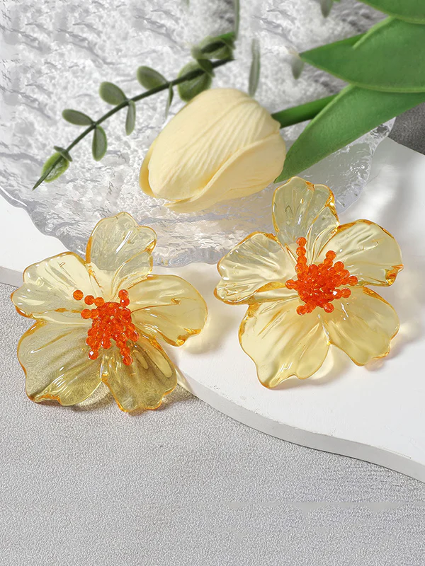 Flower Shape Slightly Sheer Earrings Accessories - Image 10