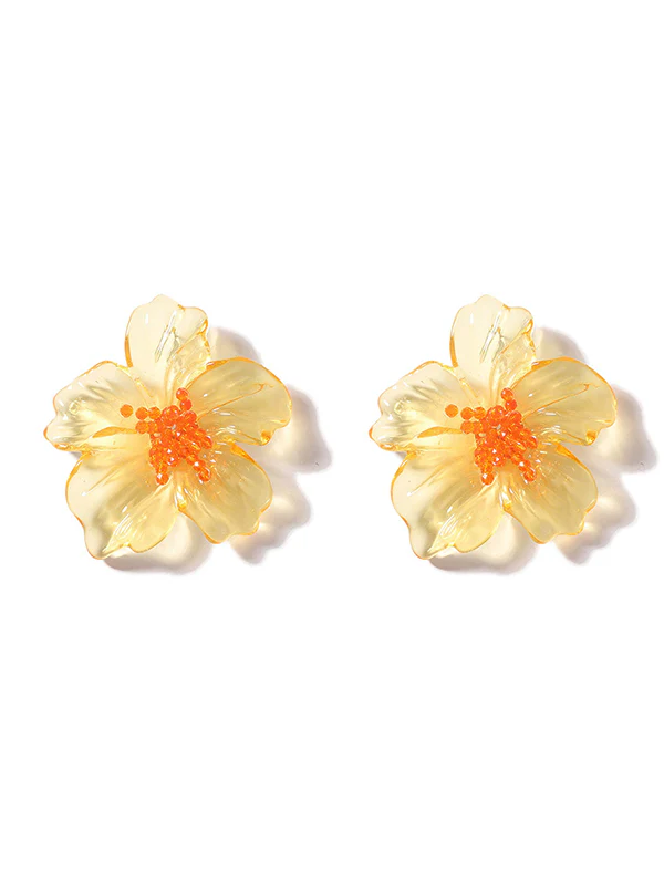 Flower Shape Slightly Sheer Earrings Accessories - Image 11