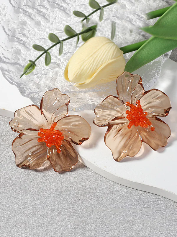 Flower Shape Slightly Sheer Earrings Accessories - Image 12