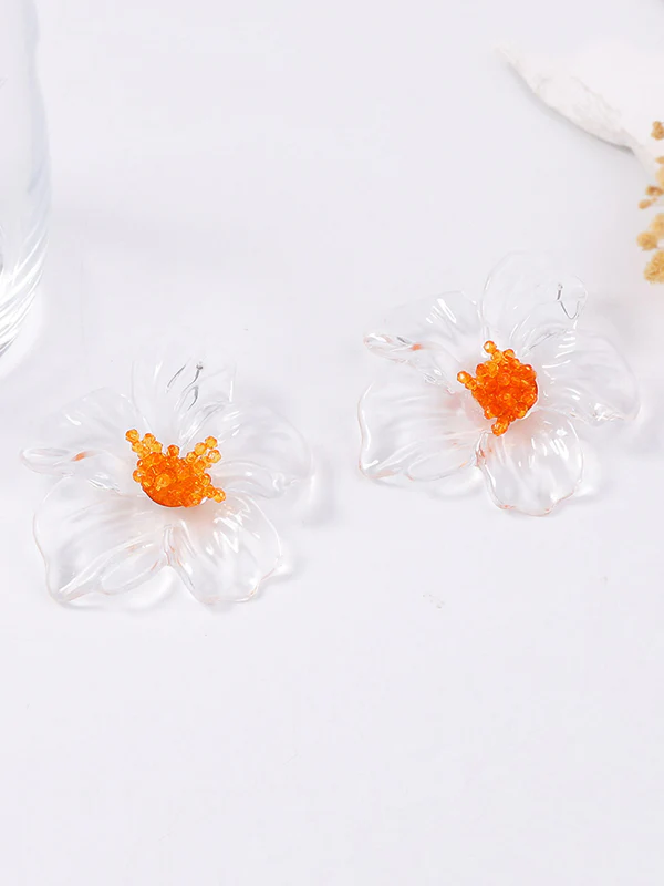 Flower Shape Slightly Sheer Earrings Accessories - Image 14