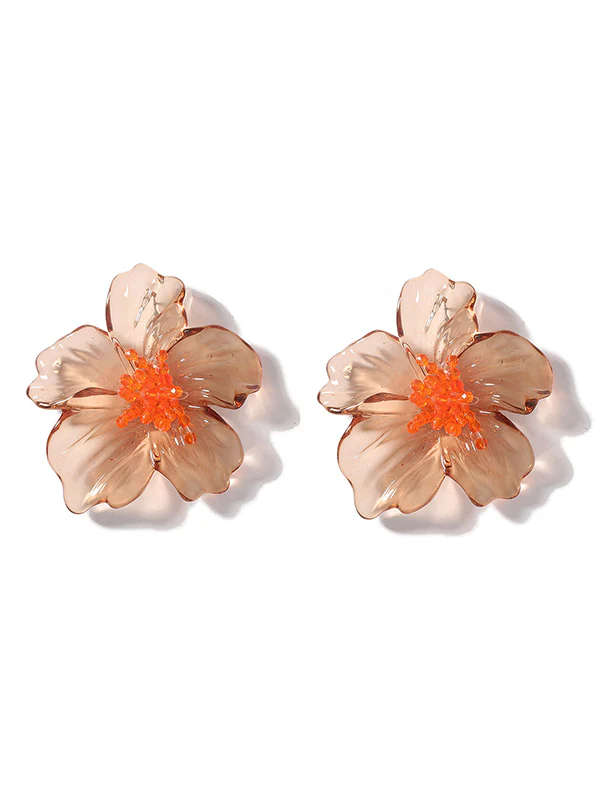 Flower Shape Slightly Sheer Earrings Accessories - Image 15
